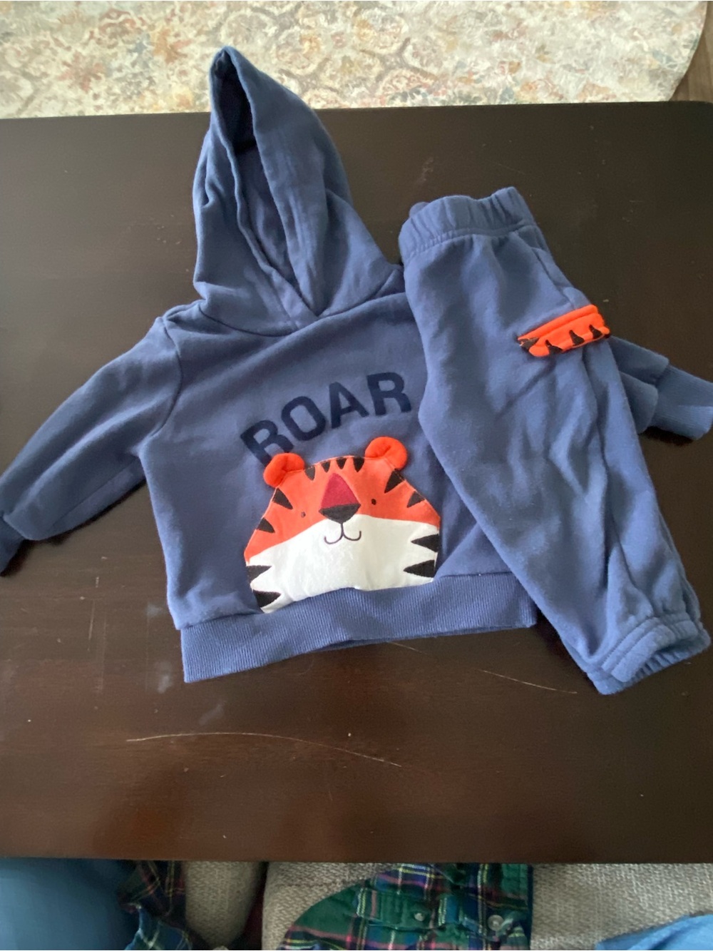 Carter's Navy Blue Hoodie & Pants Set with Orange Tiger